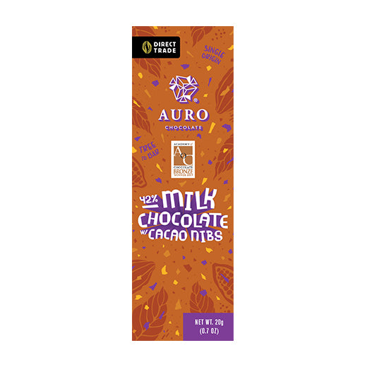 42 Milk Chocolate with Nibs (20G) Auro Chocolate