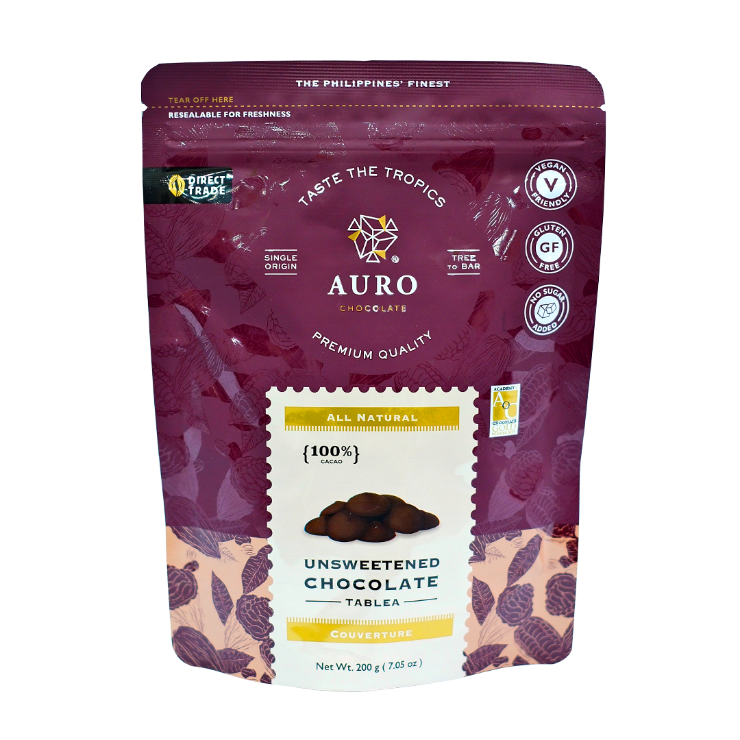 Auro Chocolate 100% Unsweetened Tablea Coins (200g)