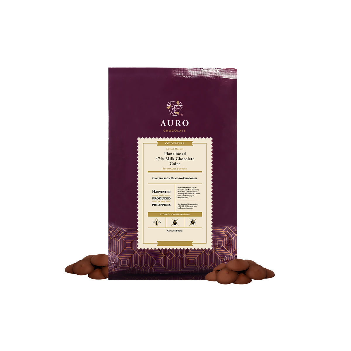 Plant Based 47% Milk Chocolate (1KG Coins) – Auro Chocolate